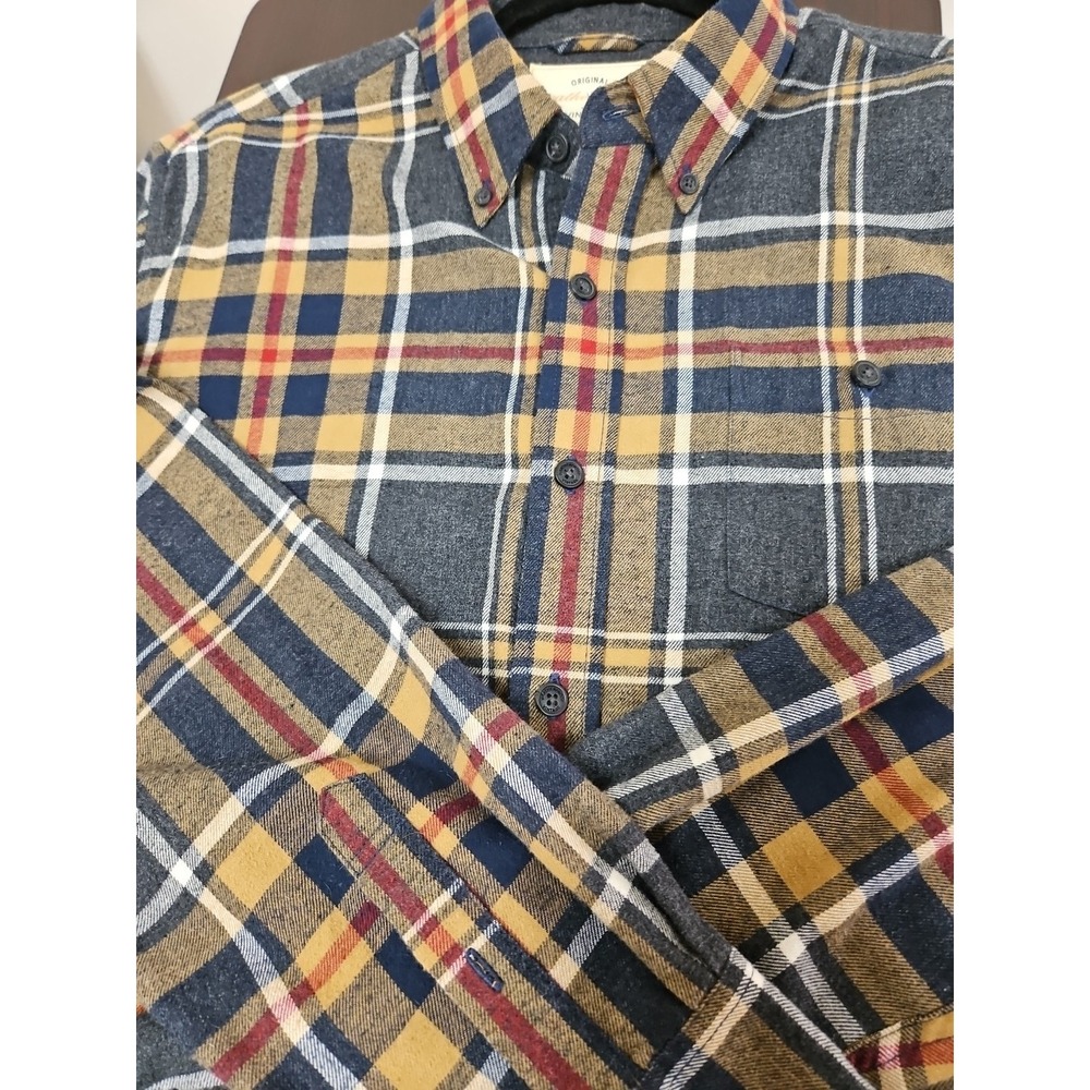 Weatherproof  Men's Large  Plaid Flannel Button Down Shirt Cozy  Fall Nights